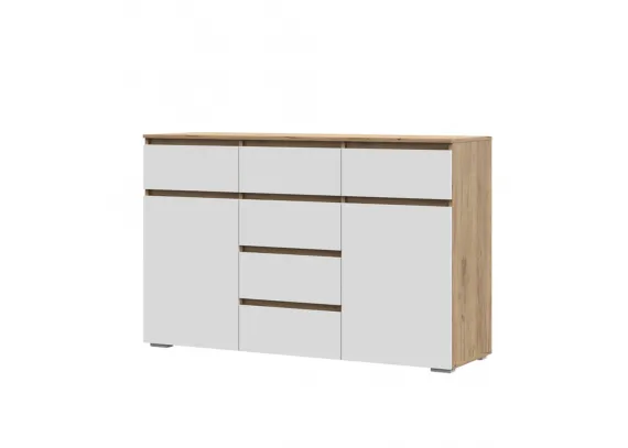 Комод Хелен КМ-05 Дуб крафт золотой/Белый шагрень