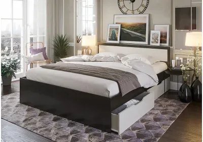 Кровать Гармония 1,6м Венге/Дуб белфорт КР-604 с ящиками