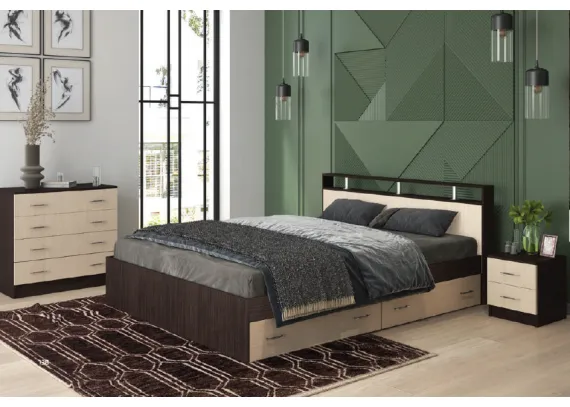 Кровать Арина 1,2м Венге / Сонома с ящиками