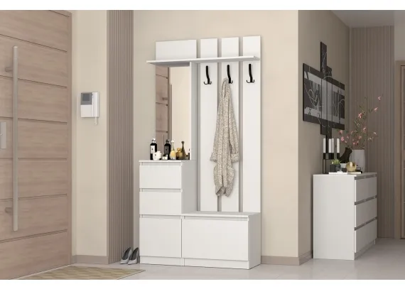 Прихожая Хилтон Белый текстурный