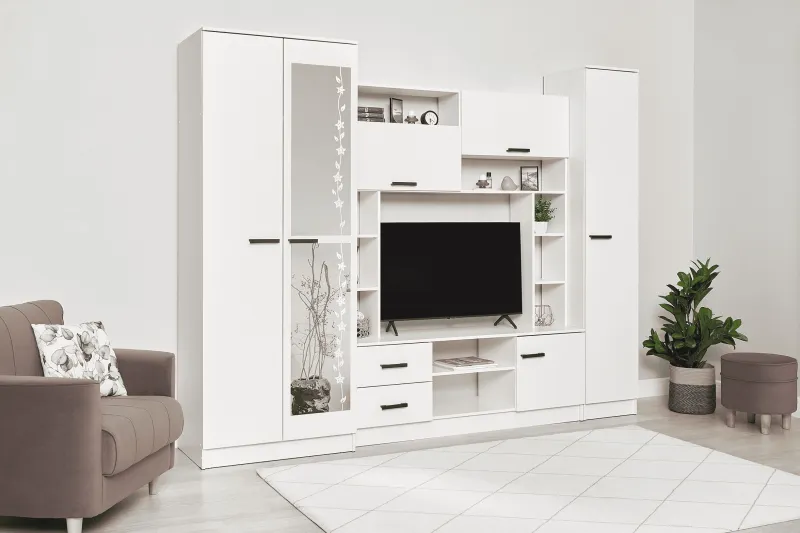 Гостиная Марта-11 Белый гладкий