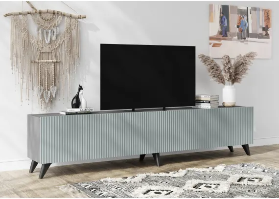 Тумба под ТВ Сканди Серый шифер/Грин грей софт