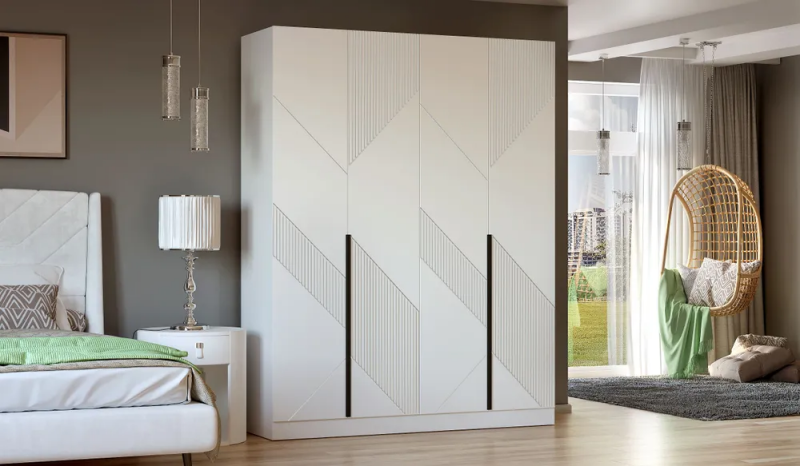 Шкаф 4-ств. Палермо Белый/Белый матовый